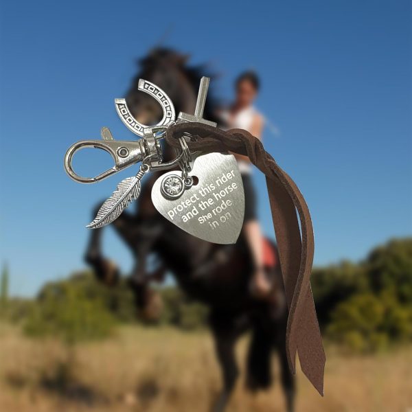 Protect This Rider And The Horse She Rode In On-Saddle Charm, Saddle Heart Charm, Horse Lovers Gift,Equestrian Riding Gift - Image 2