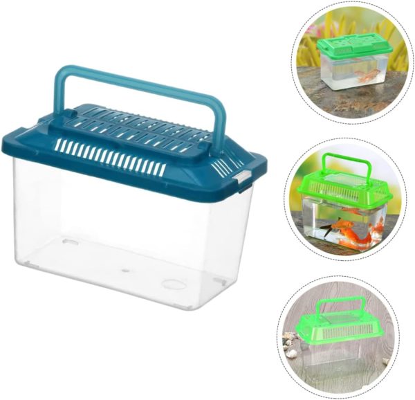 FRCOLOR 2pcs plastic turtle fish tank acrylic reptile cage tortoise habitat Pet Fish Tank Reptile Feeding Tank aquatic turtle tanks and aquariums eamon living habitat mini breeding box - Image 7