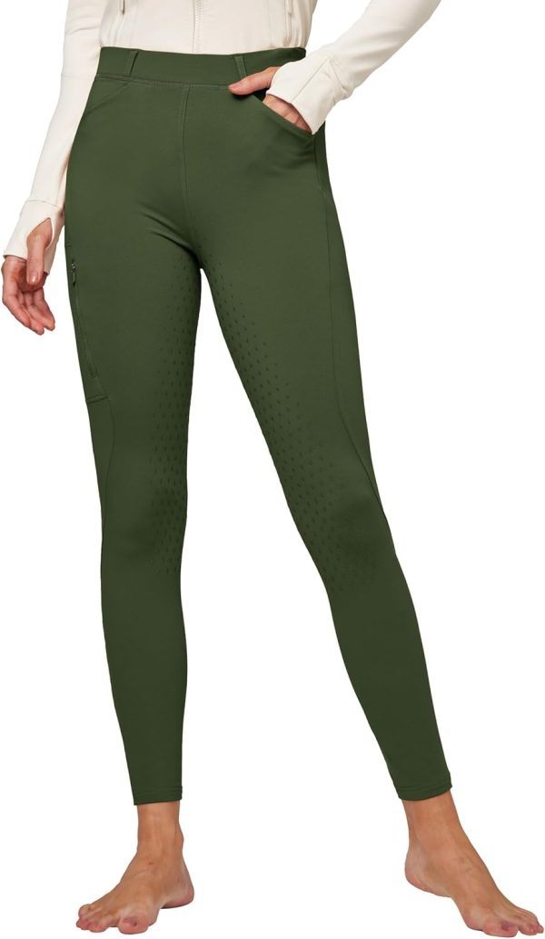 Willit Women's Fleece Riding Breeches Winter Horse Riding Pants Tights Equestrian Thermal Schooling Tights - Image 3