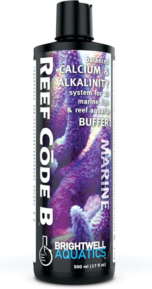 Brightwell Aquatics - Reef Code B - Balanced Calcium & Alkalinity System Water Conditioner - For All Saltwater Marine Fish & Reef Fish Tanks - Aquarium Water Treatments, 16.9 fl oz