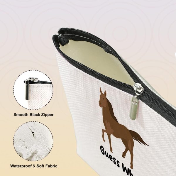 Funny Horse Makeup Bag Horse Gifts for Girls Horse Gifts for Women Horse Supplies Accessories Cute Cosmetic Bag for Women Girls Horse Lovers Sister Best Friends Graduation Mothers Day Birthday Gifts - Image 2