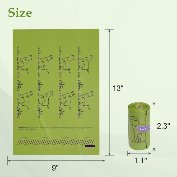 720 Count Lavender Scented 13” x 9” Dog Waste Bags Rolls, Leakproof Strong & Sturdy Bags for Dogs, Doggie Bags Cats Litter Bags,Trash Bags for Doggy Pets - Image 5