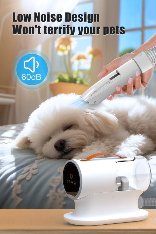 Dog Vacuum for Shedding Grooming, 12000pa Suction Dog Hair Vacuum, Pet Vacuum Grooming Kit with 2l Dust Cup, Low Noise, 3 Levels, 5 Grooming Tools - Image 5