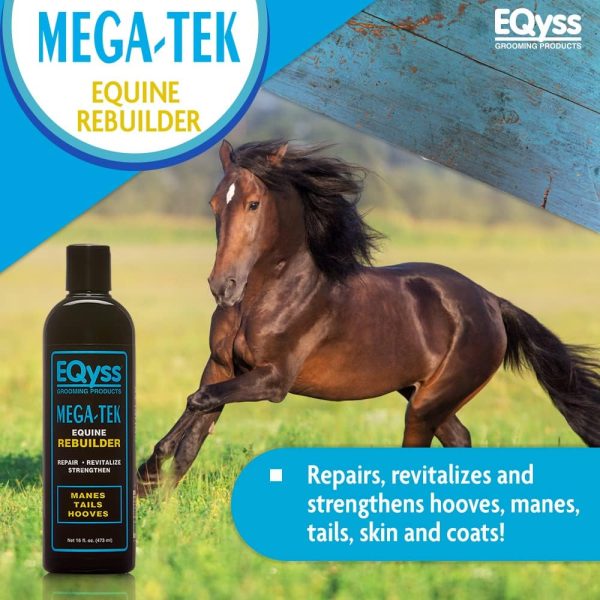 EQyss Mega-Tek Equine Horse Rebuilder - Repair & Strengthen Dry Hooves, Manes, Tails - Reduce Hair Breakage, Condition Blanket Rubs, Bed Sores (16 oz) - Image 2