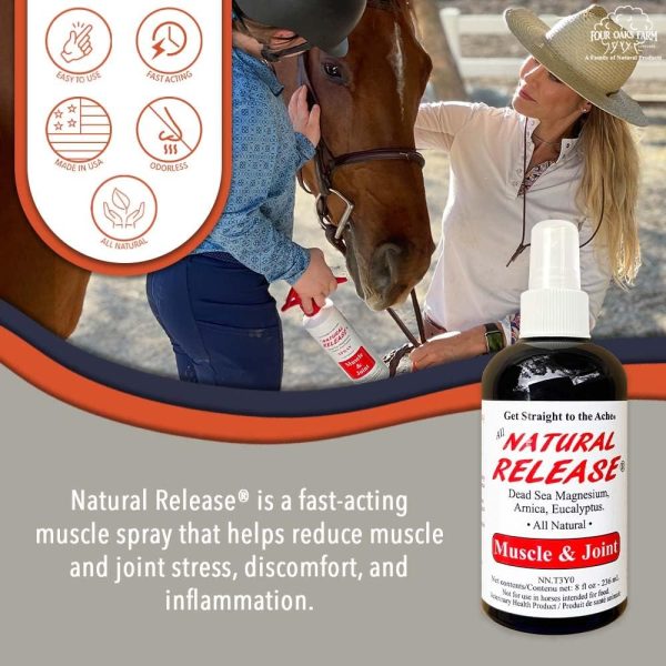 Natural Release Muscle Spray Treatment - Horse Liniment for Sore Muscles, Joint Pain, Tendon & Inflammation Relief - Easy to Use, Fast Acting, Alcohol & Menthol Free (8 oz) - Image 2