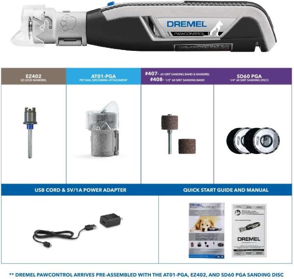 Dremel PawControl 7760-PGK Dog Nail Grinder and Trimmer - Cordless & Rechargeable Pet Grooming Tool Kit - Safe and Humane for Dogs, Cats, and Small Animals - Image 2