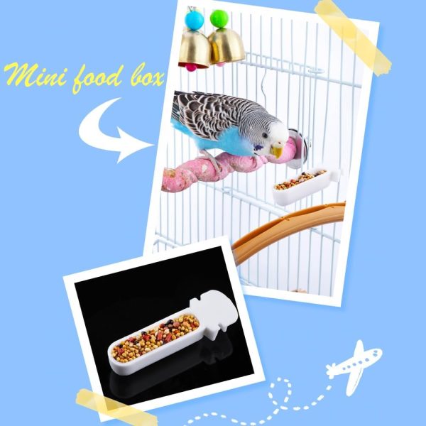 6 Pcs Small Bird Detachable Transparent Bowl Parrot Plastic Food Cup Canary Finch Convenient Hanging Seed Water Feeder (with 6 pcs Small Food Cups) - Image 3