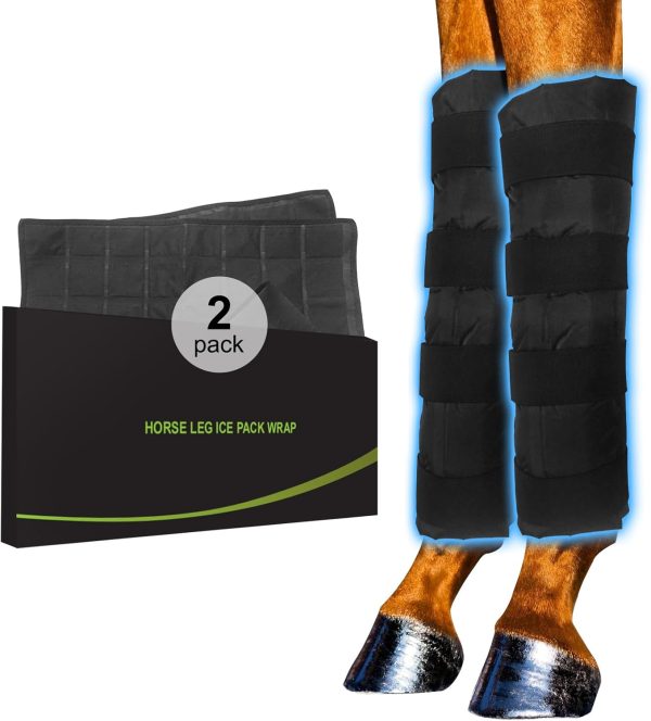 Ice Boot for Horses Set of 2, Horse Boots Horse Leg Wraps, Cooling Horse Leg Wrap for Horse Injuries, Full Coverage Equine Ice Wraps for Hock, Knee, Legs, Boots, and Hooves