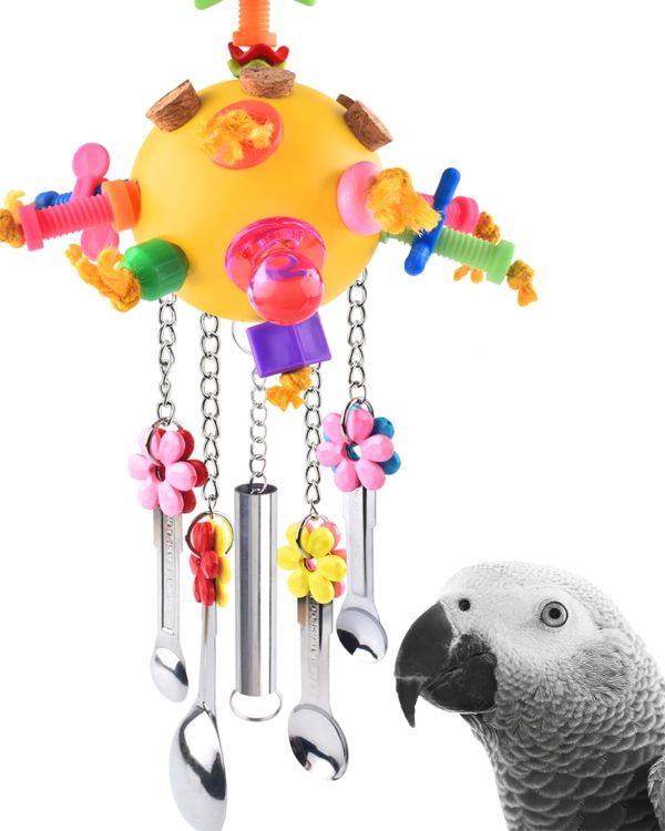 KATUMO Bird Toys Pull Spoons Colorful Acrylic Stick Toys Parrot Chew Toy for Amazon Parrot, African Grey, Conure, Caique, Quaker, Small Cockatoo, Mini Macaw, Eclectus and Similar Birds