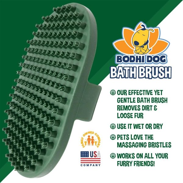 Bodhi Dog Grooming Brush | Pet Shower Supplies for Cats & Dogs | Long & Short Hair Scrubber | Professional Quality Wash Brush (Dark Green) - Image 3