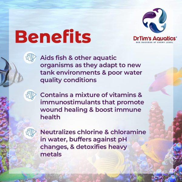 DrTim's Aquatics First Defense for Saltwater Aquariums – Stress Relief & Immune System Support with Vitamins Immunostimulants Fish Tanks 8 oz. - Image 3