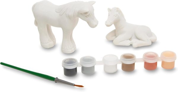 Melissa & Doug Created by Me! Horse Figurines Craft Kit (2 Resin Horses, 6 Paints, Paintbrush) - Image 3