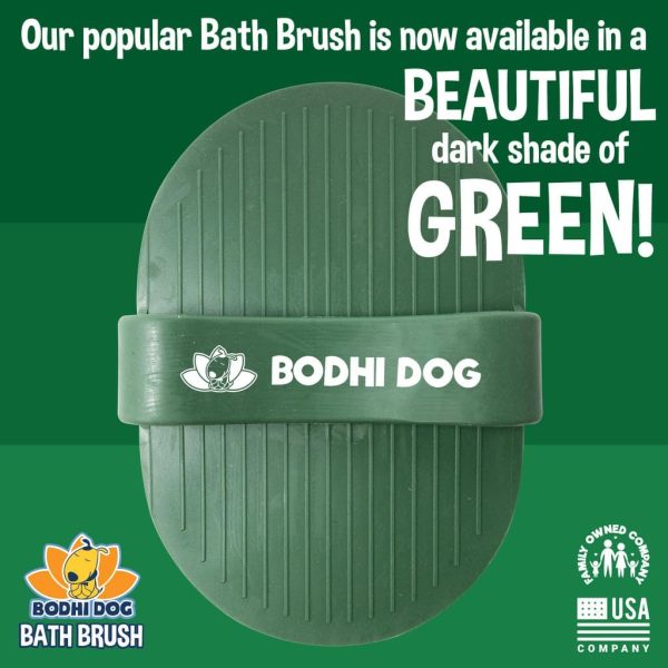 Bodhi Dog Grooming Brush | Pet Shower Supplies for Cats & Dogs | Long & Short Hair Scrubber | Professional Quality Wash Brush (Dark Green) - Image 2