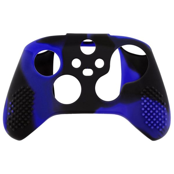 eXtremeRate PlayVital 3D Studded Edition Anti-Slip Silicone Cover Skin for Xbox Series X/S Controller, Soft Rubber Case Protector for Xbox Core Wireless Controller with Thumb Grip Caps - Blue & Black - Image 8