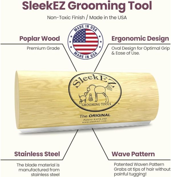 SleekEZ Dog Brush for Shedding & Dog Grooming Supplies, Deshedding Dog Brush, Dog Brush for Short Haired Dogs, Dog Brush for Long Haired Dogs, Metal Dog Comb, Dog Hair Brush, Dog Shedding Brush - Image 2