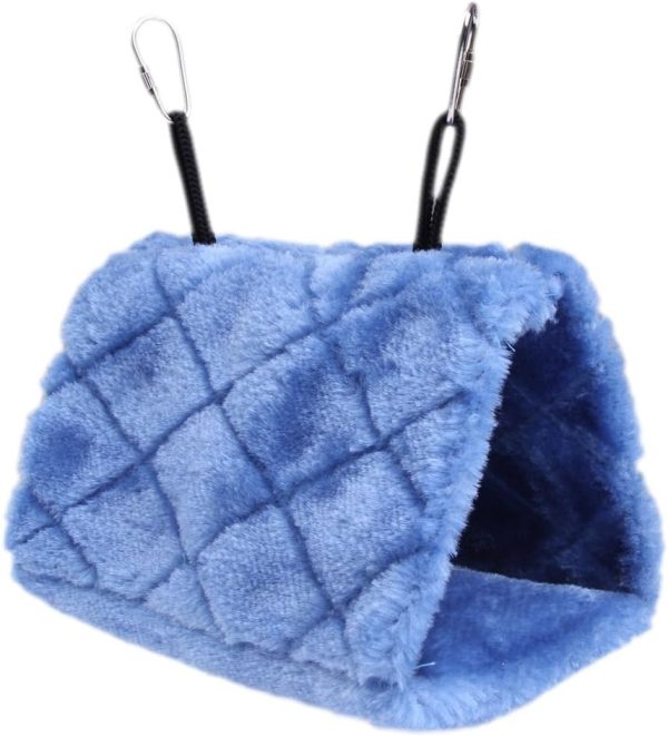 Vktech® Plush Snuggle Bird Hammock Hanging Snuggle Cave Happy Hut Bird Parrot Hideaway Size M (23.5 * 22cm) (Blue) - Image 4