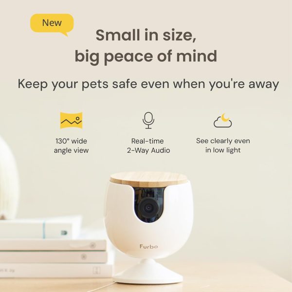 Furbo Mini New Pet Camera: Home Security Camera with Barking or Meowing Alerts, Cat or Dog Camera with Phone App, Smart Home Indoor Cam with 2-Way Speaker and Night Vision (No Subscription Required) - Image 2