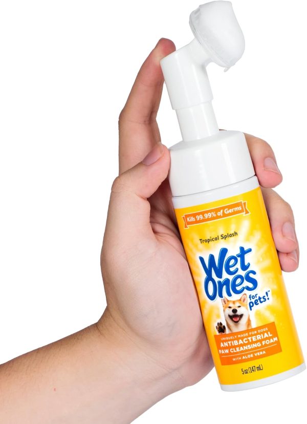 Wet Ones for Pets Antibacterial Dog Paw Cleaner with Built-in Scrubber Brush - Foaming Cleanser for Dog Paws - Paw Washer & Grooming Care - Dog Cleaning Supplies - Tropical Splash Scent 5 oz - Image 3