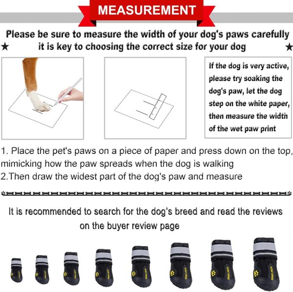 QUMY Dog Shoes for Large Dogs, Medium Dog Boots & Paw Protectors for Winter Snowy Day, Summer Hot Pavement, Waterproof in Rainy Weather, Outdoor Walking, Indoor Hardfloors Anti Slip Sole Black Size 1 - Image 2