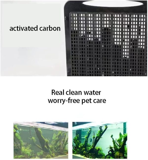 Aquarium Filter Fish Tank Filter for Turtle Tanks, Reptiles, Amphibians, Frog, Cichlids, Newt or Fish Tank Waterfall Flow Water Clean Pump (Cartridges-8PCS) - Image 5