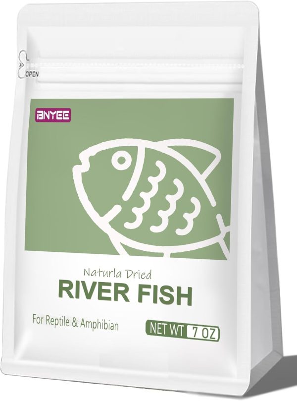 7 OZ Dried River Fish - 100% Natural Food for Turtles, Terrapins, Cats, Reptiles, Large Tropicals,Rodents