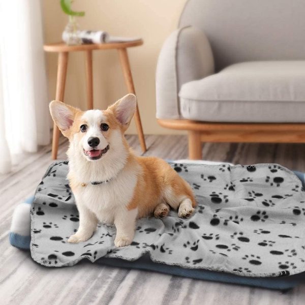 Comsmart Dog Blankets for Small Dogs, 6 Pack Puppy Blanket Cute Paw Print Pet Blanket for Dog, Puppy, Cat, Kitten, 24x28 inches - Image 2