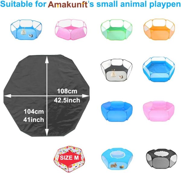 Amakunft Waterproof Pads for Small Animal Playpen, Reusable Liners, Waterproof Bottom on Both Sides Fit with Pet Tent (42.5in x 41in) Bedding for Guinea Pig, Rabbit, Hamster, Chinchilla and Hedgehog - Image 6