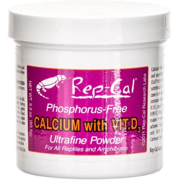 Rep-Cal SRP00200 Phosphorous-Free Calcium Ultrafine Powder Reptile/Amphibian Supplement with Vitamin D3