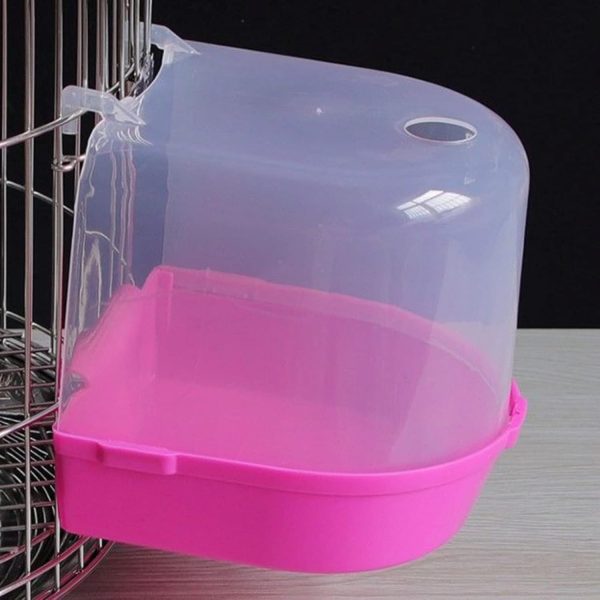 Bird Bath Cage, Cleaning Pet Supplies Bird Bathtub with Hanging Hooks Come with Free Water Injector for Parrots Spacious Parakeets Portable Shower for Most Birdcage Random Color (M) - Image 8