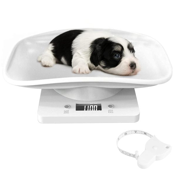 Digital Pet Scale, Puppy Scales for Weighing, Newborn Puppy Whelping Supplies, Accurate Small Animal Scale for Puppies/Kitten/Dog/Cat/Hedgehog, Multi-Function LCD Scale, Max 22lb,11.4inch