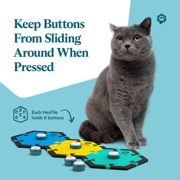 FluentPet Speak Up Get Started Kit with Clearer Upward-Facing Sound - 6 Recordable Buttons w/Pre-Installed Batteries & 3 HexTile Button Mats | Training Dog & Cat Communication Buttons - Image 4