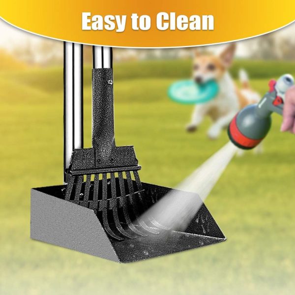 TOOGE Pooper Scooper, Dog Pooper Scooper Long Handle Stainless Metal Tray and Rake for Medium Small Dogs Heavy Duty Pet Supplies to Use for Grass, Dirt or Gravel - Image 6