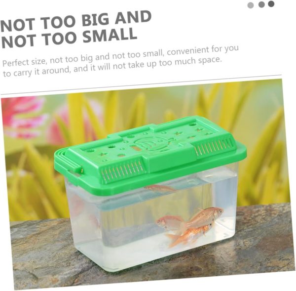 FRCOLOR 2pcs plastic turtle fish tank acrylic reptile cage tortoise habitat Pet Fish Tank Reptile Feeding Tank aquatic turtle tanks and aquariums eamon living habitat mini breeding box - Image 3