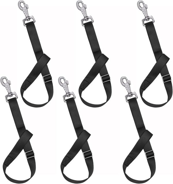 Horse Bucket Strap Hangers,Horse Suppliers Adjustable Nylon Straps up to 700 lbs for Hay Bag Nets, Water Buckets,Hanging-Pratical and Easy Use (6pcs Black)