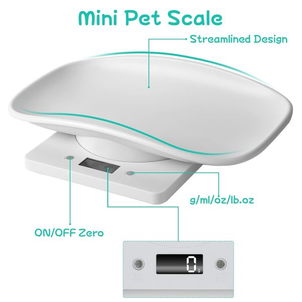 Digital Pet Scale, Puppy Scales for Weighing, Newborn Puppy Whelping Supplies, Accurate Small Animal Scale for Puppies/Kitten/Dog/Cat/Hedgehog, Multi-Function LCD Scale, Max 22lb,11.4inch - Image 4