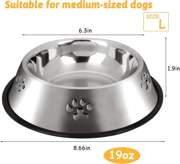 Hamiledyi Stainless Steel Dog Cat Bowl with Rubber Base 4 Pack Pet Feeder and Water Bowls Stackable Non-Slip Puppy Dishes for Small Medium Animals Kitten Rabbit - Image 7