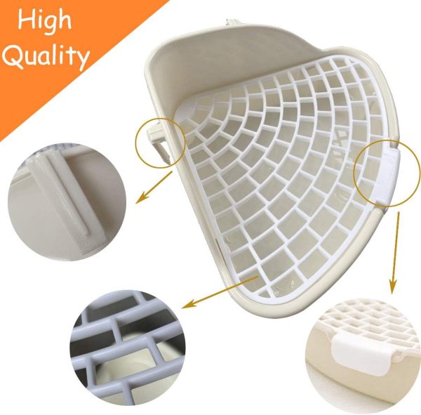 Hamiledyi Triangle Potty Trainer Corner Bunny Toilet Plastic Pet Pan Guinea Pig Litter Bedding Box for Baby Rabbit Guinea Pig Hamster Chinchillas Ferret Small Animals(White) - Image 3