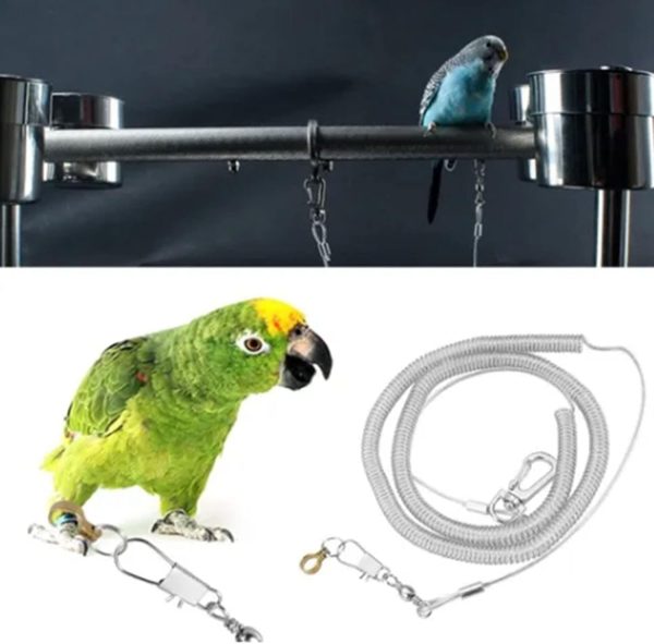 Zerodis Parrot Flying Rope,19.7ft Ultra Light Anti Bite Portable Bird Flying Training Leash Parrot Foot Chain Pet Bird Supplies for Macaw African Greys Parakeet Cockatoo - Image 3