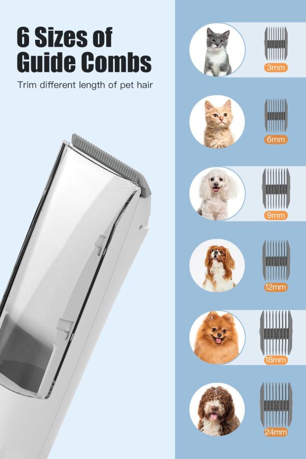 Dog Vacuum for Shedding Grooming, 12000pa Suction Dog Hair Vacuum, Pet Vacuum Grooming Kit with 2l Dust Cup, Low Noise, 3 Levels, 5 Grooming Tools - Image 6