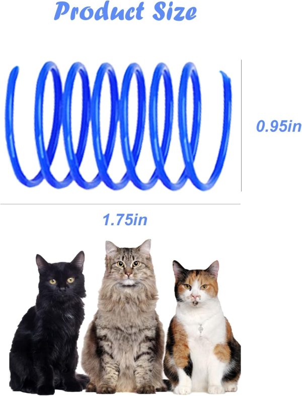 ISMARTEN 100 Pack Pet Wide Colorful Springs Cat Toys Plastic Coil Spiral Springs for Cat Kitten Pets (Random Color) - Image 3