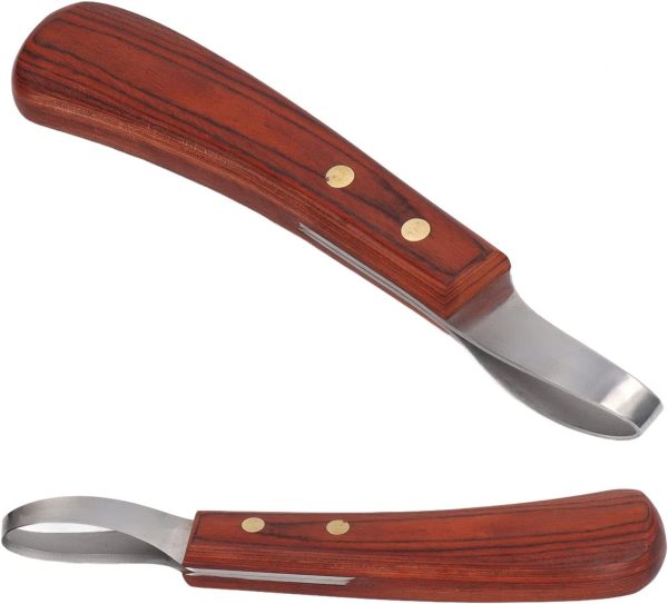 CHICIRIS Hoof Knife, Double Edged Hoof Trimming Knife with Wooden Handle Horse Farrier Tool, Stainless Steel Blade, Multifunctional Cow Horseshoe Knife for Hoof of Cows and Horses - Image 6