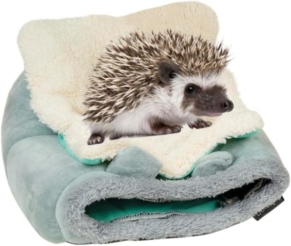 Cute Cave Bed Nest Hideout, Small Animals Warm House Cage Supplies, for Hedgehog Guinea Pig Hamster, Machine Washable (Classic Grey) - Image 5