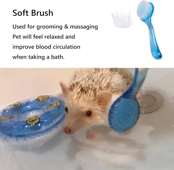 JSLZF Small Animal Grooming Kit - Foldable Bathtub, Nail Clippers, Bathing Brushes, Towel for Guinea Pigs & Hedgehogs - Image 4