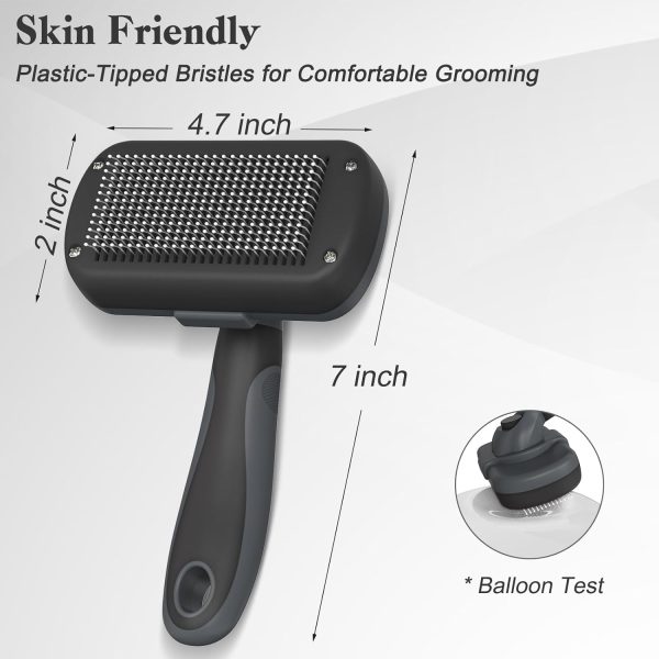 Swihauk Self Cleaning Slicker Brush - Skin Friendly for Dogs & Cats, Deshedding Grooming Tool for Shedding Hair, Puppy Brush for Haired Pets - Image 4