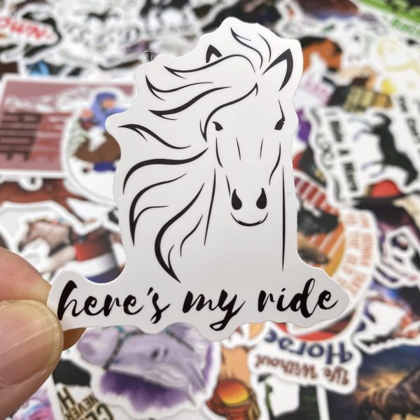 AOWDIAO 100 Pieces Horse Stickers, Horse Riding Stickers Pack for Water Bottle, Laptop, Car, Luggage, Horse Gifts for Girls Women Kids - Image 4