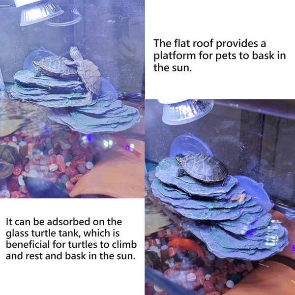 kathson Turtle Basking Platform Tortoise Dock Aquarium Landscape Decorative Climbing Ramp Shale Small Stone Ornament Rock for Frogs, Newts - Image 6