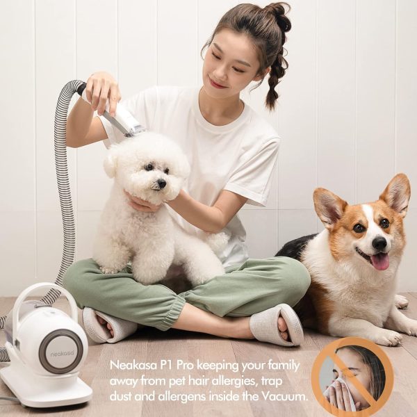 neabot Neakasa P1 Pro Pet Grooming Kit & Vacuum Suction 99% Pet Hair, Professional Clippers with 5 Proven Grooming Tools for Dogs Cats and Other Animals - Image 6