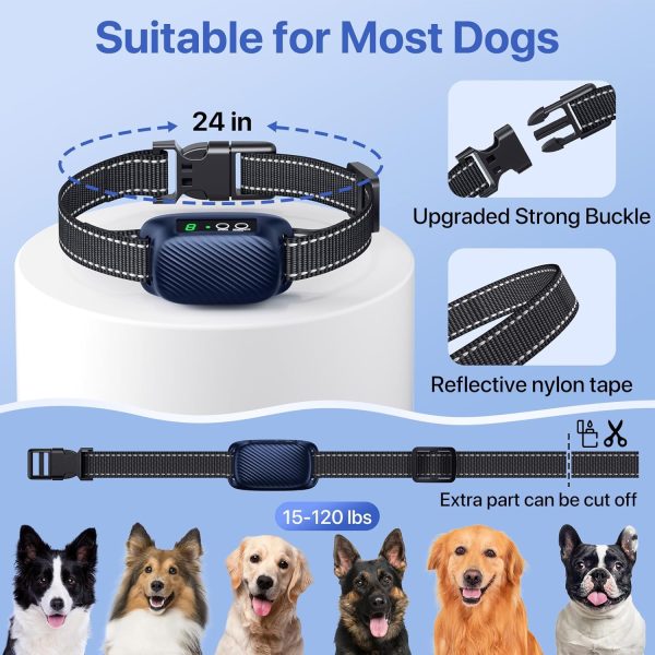 Dog Bark Collar, Humane Smart Bark Collar for Medium Large Dogs with 8 Sensitivity, Automatic Anti Barking Collar with Beep Vibration Optional Shock Waterproof No Bark Collars - Image 7