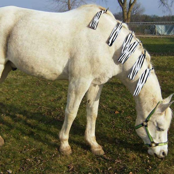 Ranch Hand Horse Mane Bags - Protect Horse's Mane from Wind, Sun, Mud, Preventing Tangles, Rubbing Out, and Breakage | Made with Lycra and Nylon (Black and White) - Image 3