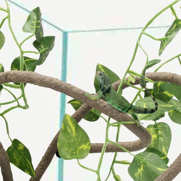 Coolrunner 8FT Reptile Vines and Flexible Reptile Leaves with Suction Cups Jungle Climber Long Vines Habitat Decor for Climbing, Chameleon, Lizards, Gecko - Image 7